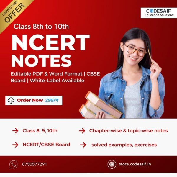 NCERT Class 8–10 Math & Science Notes + Test Series (PDF & White-Label)