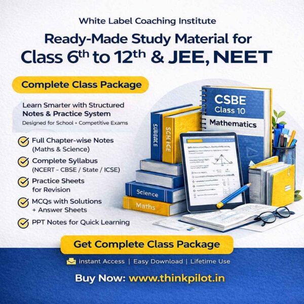 White Label Study Material Bundle (Class 8–12, JEE & NEET) | Editable Notes + Resell Rights